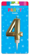 Load image into Gallery viewer, BIRTHDAY CANDLE GOLD NUMBER 0-9