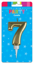 Load image into Gallery viewer, BIRTHDAY CANDLE GOLD NUMBER 0-9