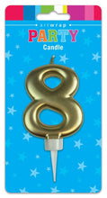 Load image into Gallery viewer, BIRTHDAY CANDLE GOLD NUMBER 0-9