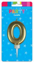 Load image into Gallery viewer, BIRTHDAY CANDLE GOLD NUMBER 0-9