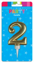 Load image into Gallery viewer, BIRTHDAY CANDLE GOLD NUMBER 0-9