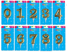 Load image into Gallery viewer, BIRTHDAY CANDLE GOLD NUMBER 0-9