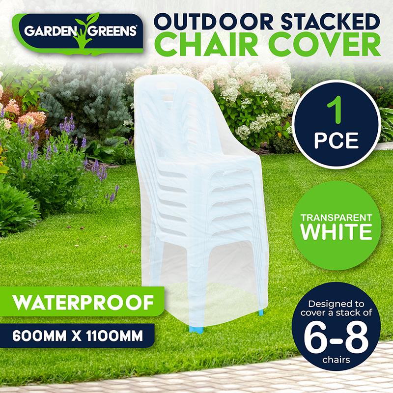 Outdoor Stacked Chairs Cover 60cm x 60cm x 110cm White