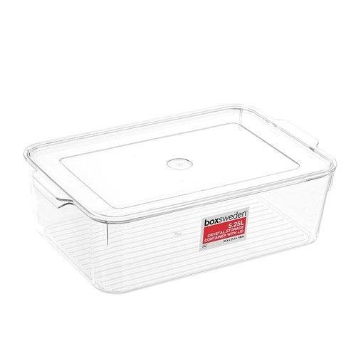 CRYSTAL STORAGE CONTAINER  with LID 5.25L D5