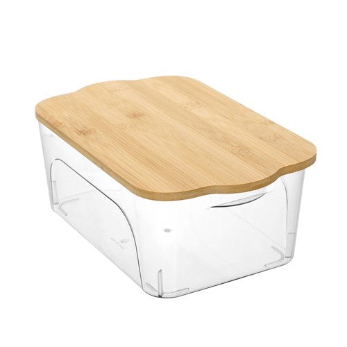 CRYSTAL RENO STORAGE BOXBAMBOO LID 3.3L 28X18X10.5CM