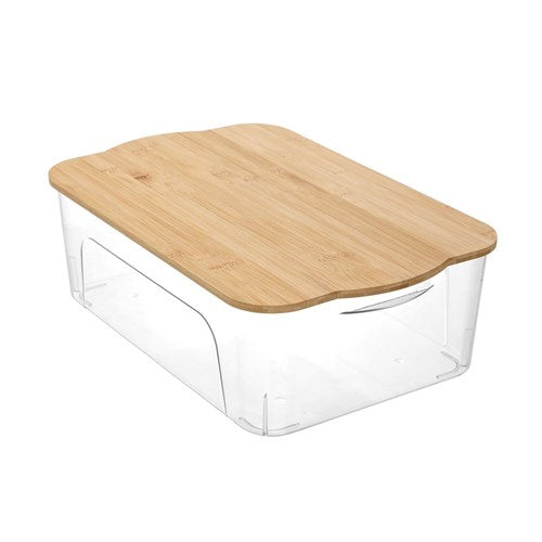 CRYSTAL RENO STORAGE BOXBAMBOO LID 15L 45X29.5X14.5CM