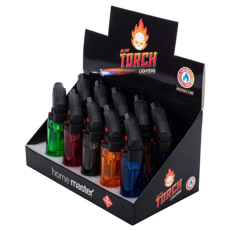 Lighter Gas Blow Torch Refillable - Red Blue Black