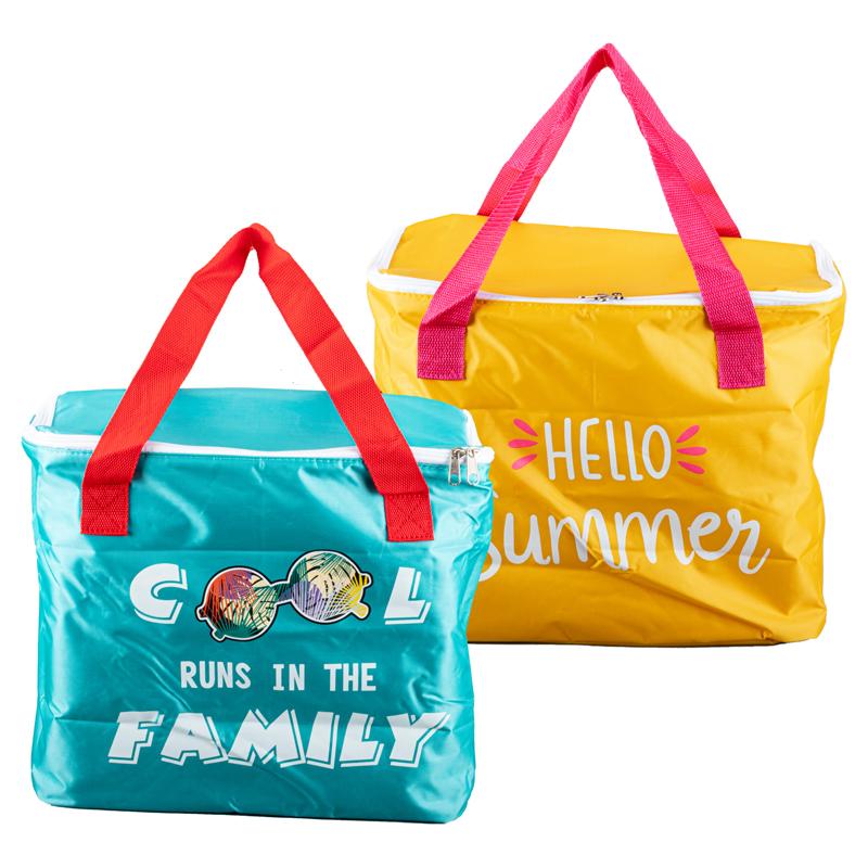 Bag Insulated Cooler Motto Yellow & Blue 38cm x 20cm x 9cm