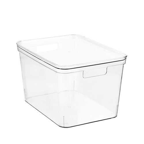 CRYSTAL STORAGE CONTAINERW/LID LGE 36X27X22.5CM