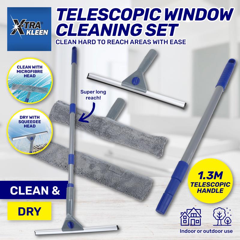 Window Squeegee & Washer With Telescopic Pole 5pc Pro Set
