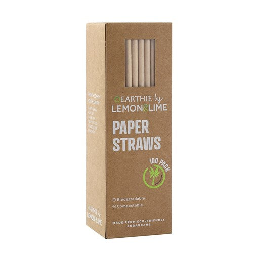 ECO PAPER STRAWS 20CM NATURAL100PK IN PDQ