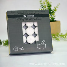 Load image into Gallery viewer, 9HR 50PK white Tea Light Candle
