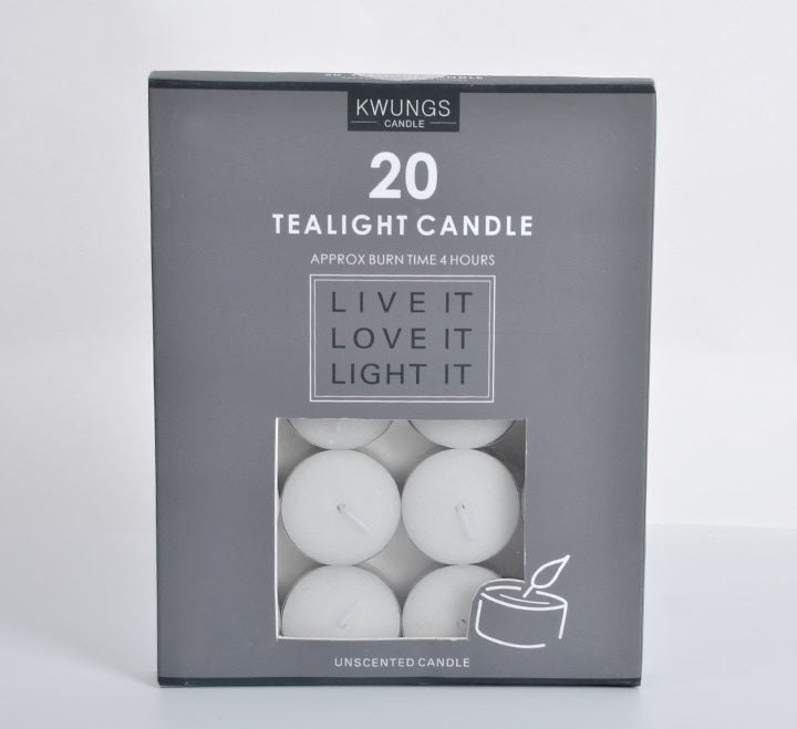 4HR 20PK white Tea Light Candle