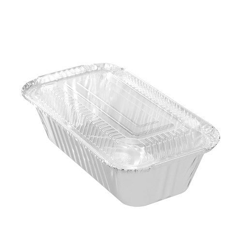 FOIL TRAY With PLASTIC LID 10PK 20X11X5CM