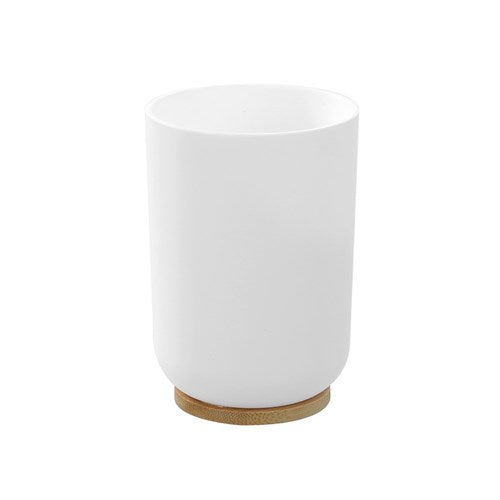 BANO BATHROOM CUP 330ML BAMBOO BASE 7.5X7.5X10CM