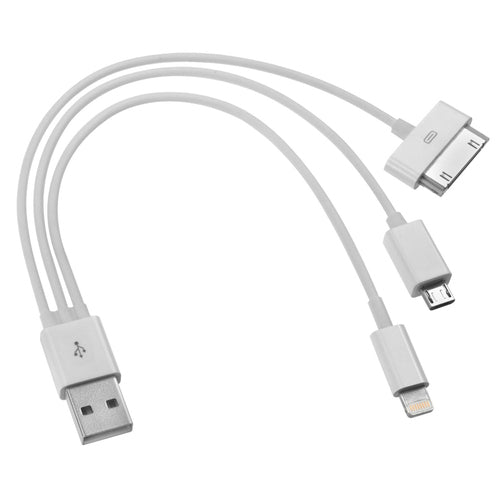3 In 1 Charging and data Cable (Lightning / 30 Pin / Micro USB) 25cm