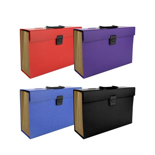 Portafile Expanding Foolscap 19 Pockets w Handle Asstd Cols