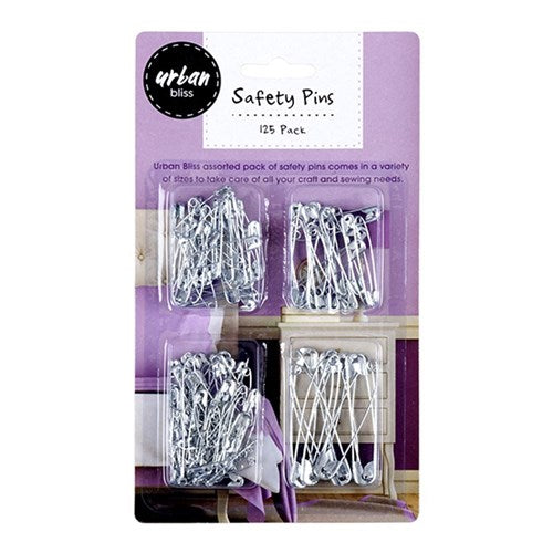 Pins Safety Assorted Sizes Pk125