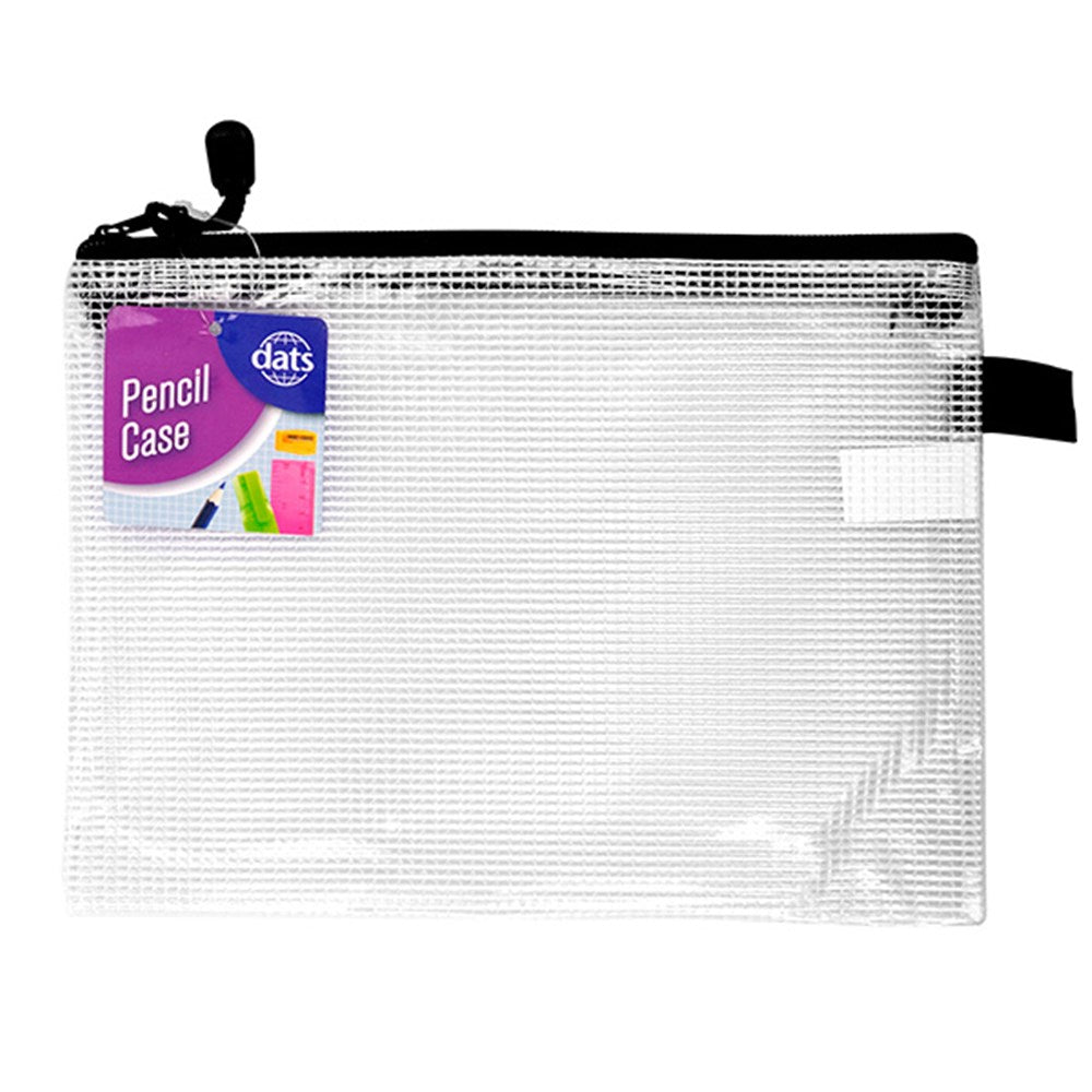 Pencil Case 1 Zip Mesh Clear 260x185mm