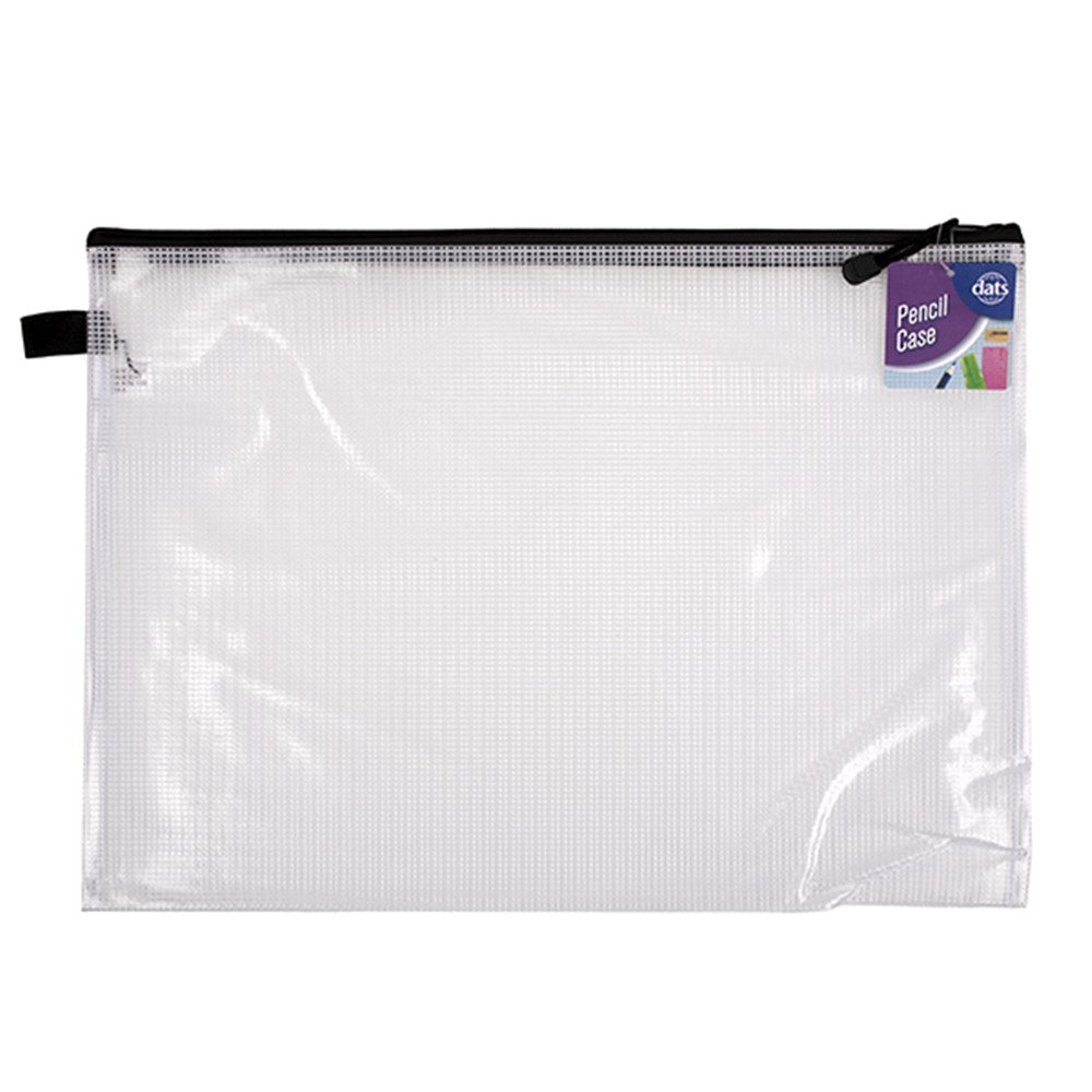 Pencil Case 1 Zip Mesh Clear 440x325mm