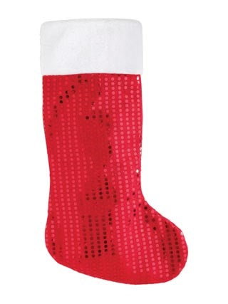 SEQUIN STOCKING RED