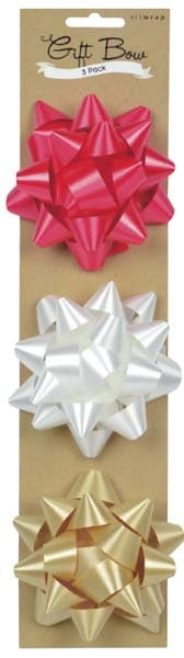 BOW 3PK STAR SPRING BLOSSOM red gold white