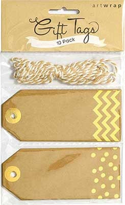 TAG 10PK LUGGAGE FOIL KRAFT