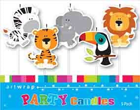 CANDLES 5 PICK JUNGLE ANIMALS