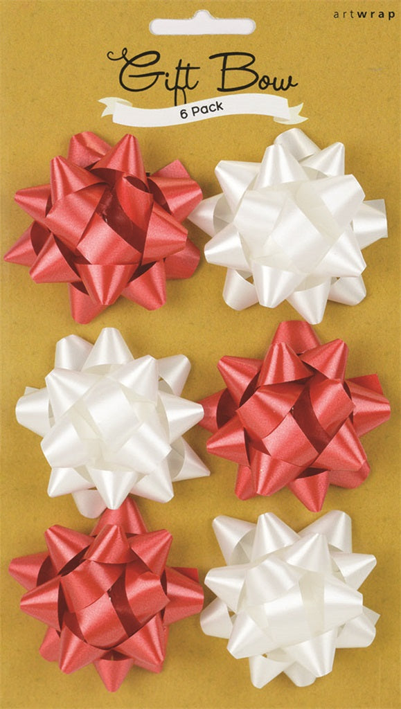 BOW 6PK MINI STAR CLASSIC red white