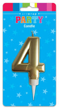 Load image into Gallery viewer, BIRTHDAY CANDLE GOLD NUMBER 0-9
