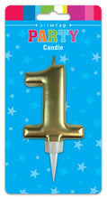 Load image into Gallery viewer, BIRTHDAY CANDLE GOLD NUMBER 0-9
