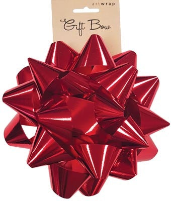 BOW LARGE STAR METALLIC RED 17cm D