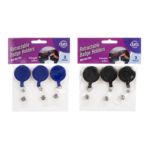 Badge Holder Retractable 3pk