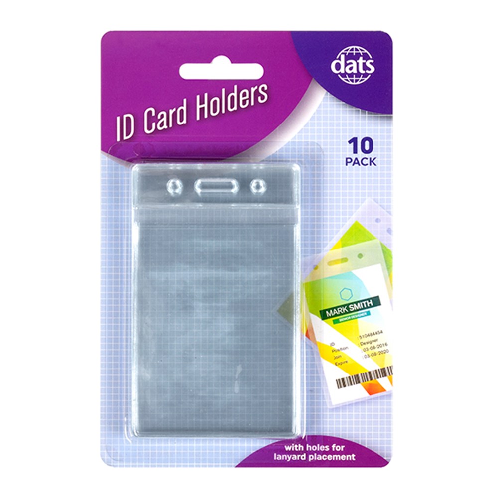Card Holder ID Soft Vertical 63x105mm Clear 10pk