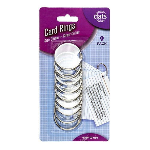 Card Ring Silver 35mm 9pk