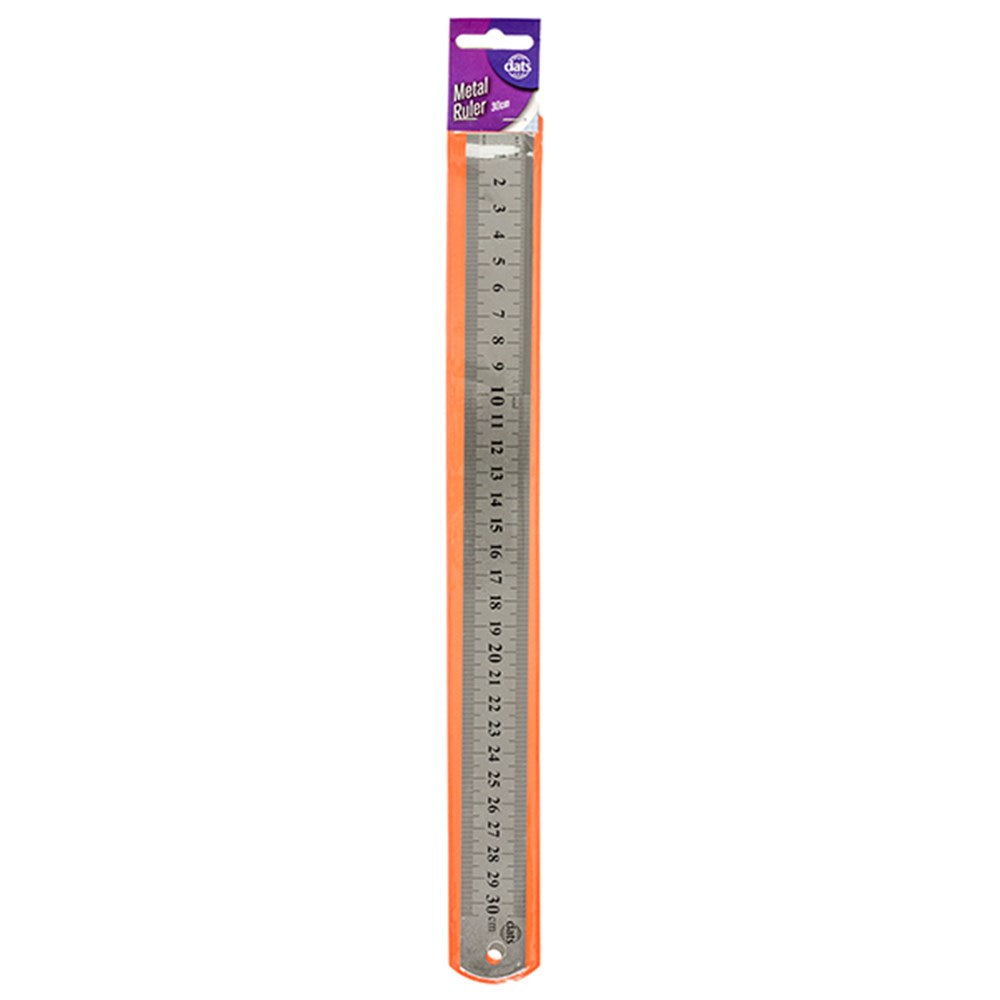 Ruler 30cm Stainless Steel Double Sided w Hanging Hole