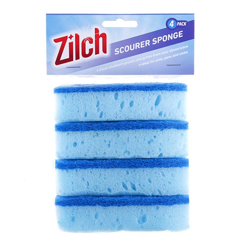 Sponge Coral w Scourer 2 in 1 Pk4