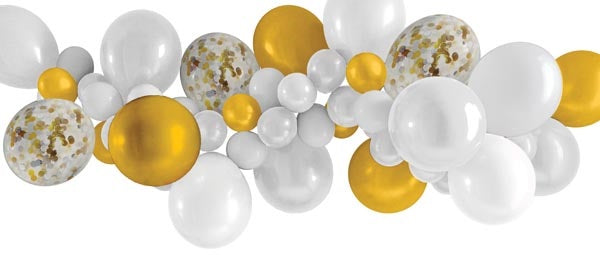 BALLOON GARLAND WHITE GOLD 40PK