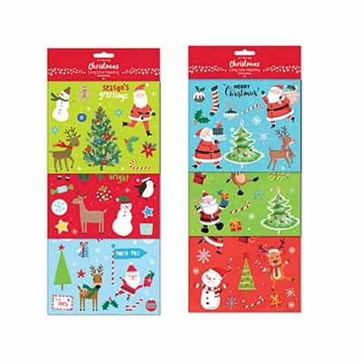 XMAS STICKER SHEET 3PK ASST