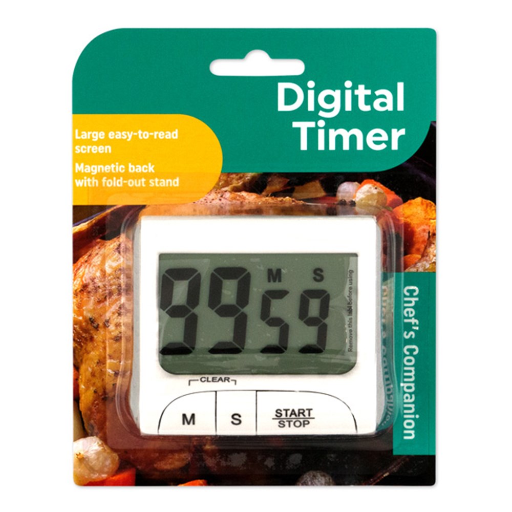 Digital Timer Large Display w Magnet and Stand 80x70x30mm