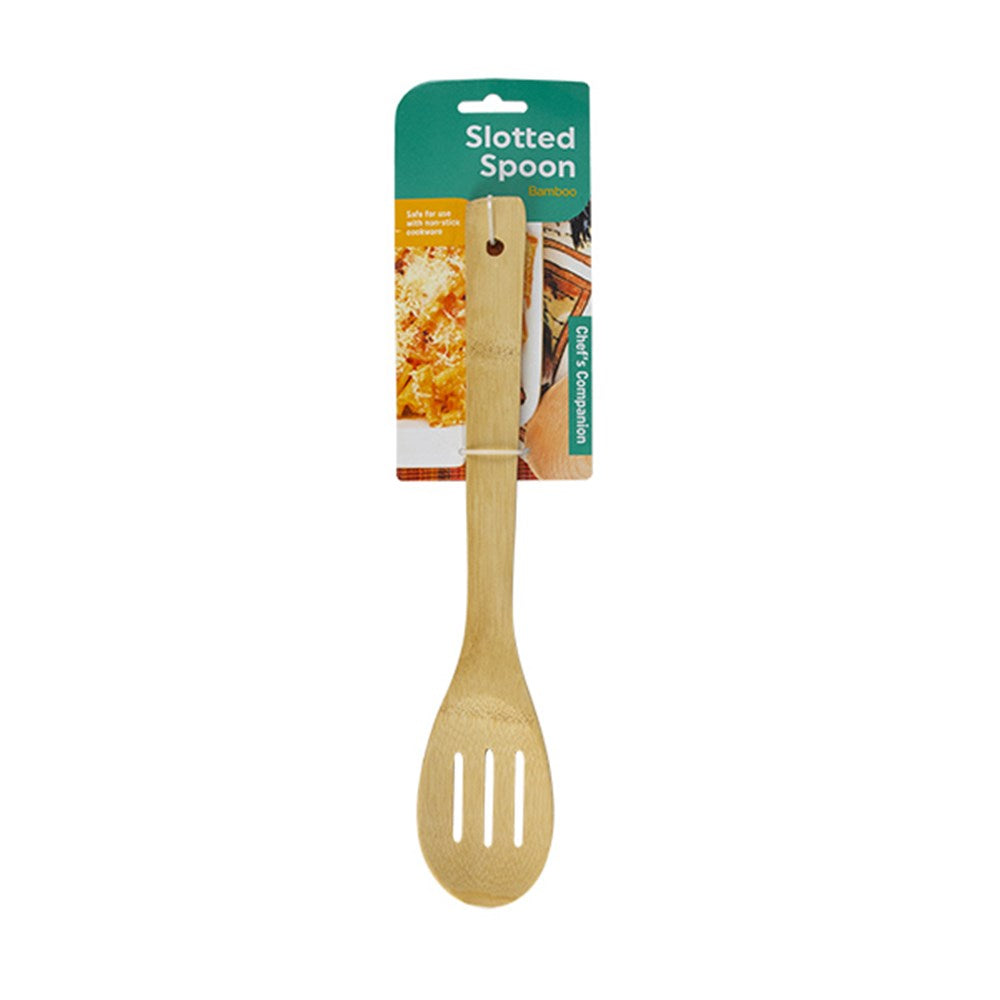 Spoon Slotted Bamboo 29x6cm