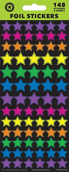 STICKER SHEET COLOUR STARS