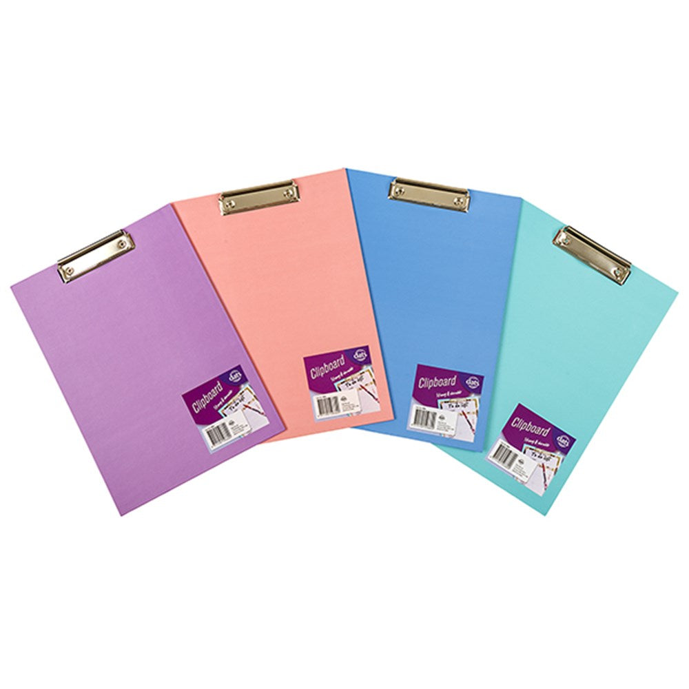 Clipboard Folder A4 Laminated Paper Cover 4 Asstd Cols