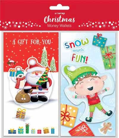 FSC MIX WALLET MONEY 4PK XMAS KIDS