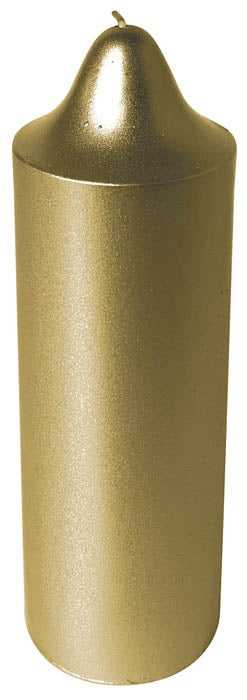 CANDLE PILLR XMAS 23CM GOLD