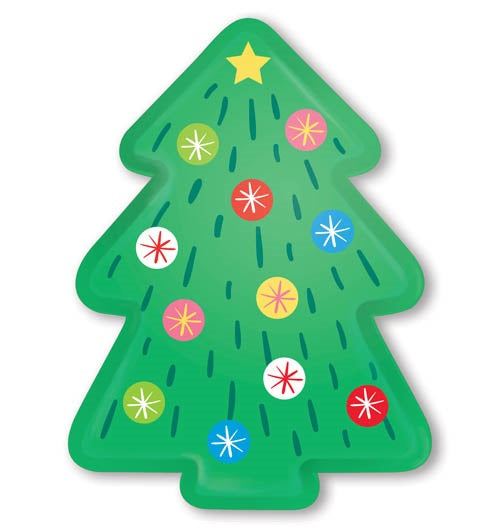 MELAMINE TRAY SHPE CUT XMAS KIDS TREE 32X24cm