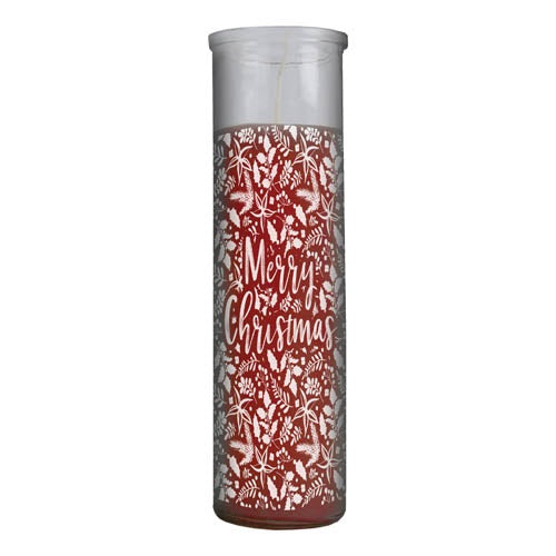 CANDLE PILLR JAR XMAS 120G SCNTD RED