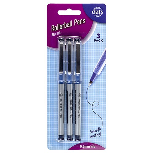 Pen Rollerball 3pk Blue Ink