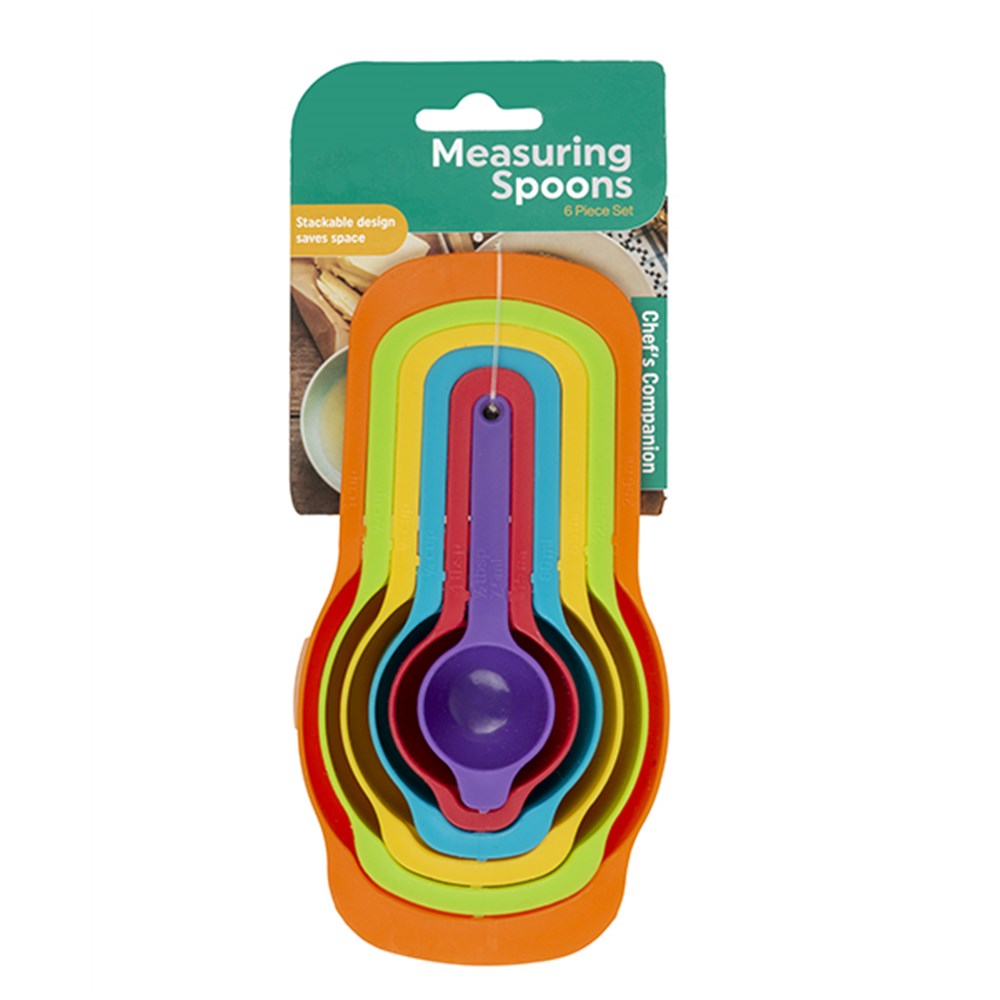 Measuring Spoon Plastic Set of 6 Rainbow Colours