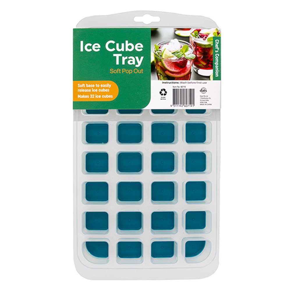 Ice Cube Tray Soft Pop Out 32 Cubes Pk1 18x33cm